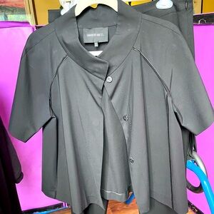 Lafayette 148 New York/ Black button Short Sleeve Cotton Jacket/ EUC- SMALL